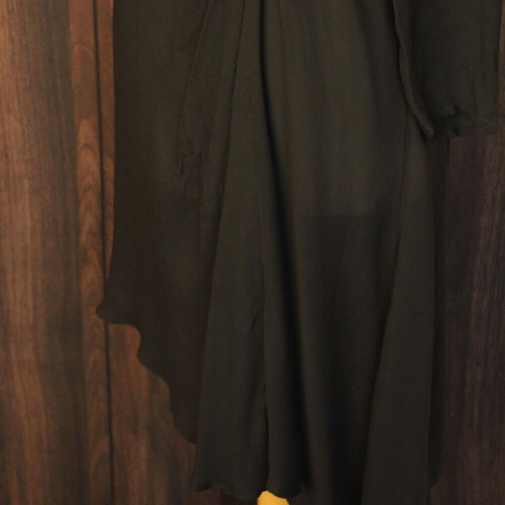 Anine Bing New With Tags Black Dress, Sz Small, Silk Chiffon, Asymmetrical Hem - Picture 9 of 12